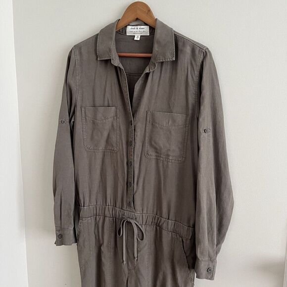 Cloth & Stone Amelia Utility Jumpsuit M Olive Boho utility army - Picture 12 of 16